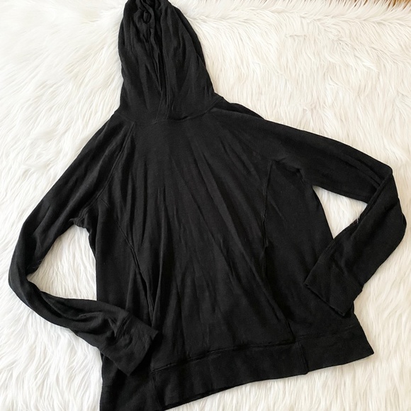 lululemon athletica Tops - Lululemon Black Soft Knit Pullover Hoodie